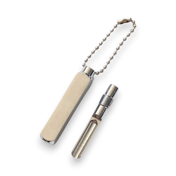 Pendentif avec cuillère à priser | Doseur portionneur en aluminium | Donateur| Sniff Snuff Porte-clés discret et élégant en argent