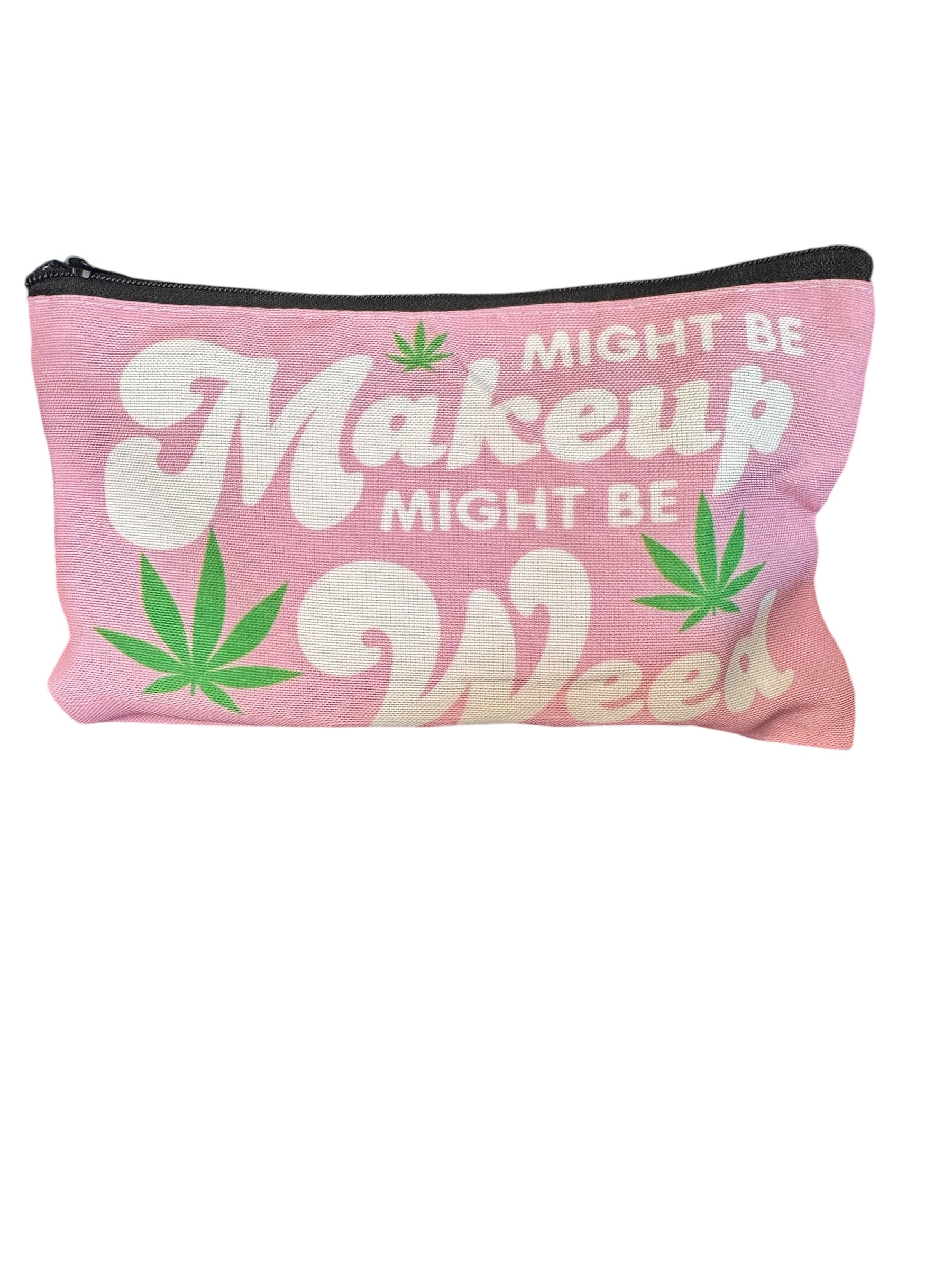 Sac - MIGHT BE MAKEUP / MIGHT BE WEED - Sac/trousse de maquillage/trousse de maquillage en toile rose