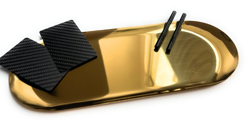 XXL SET Gold with XXL metal boards including 2 drawing tubes (80mm) and carbon card drawing base, stable and elegant