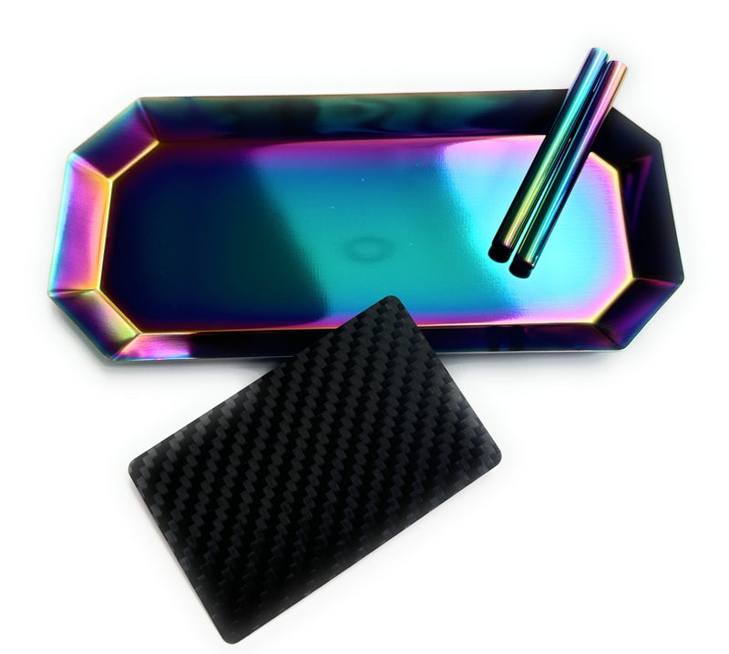 SET Rainbow Octagon 1x metal board incl. 2 drawing tubes and carbon card in a fancy rainbow look drawing base stable and elegant