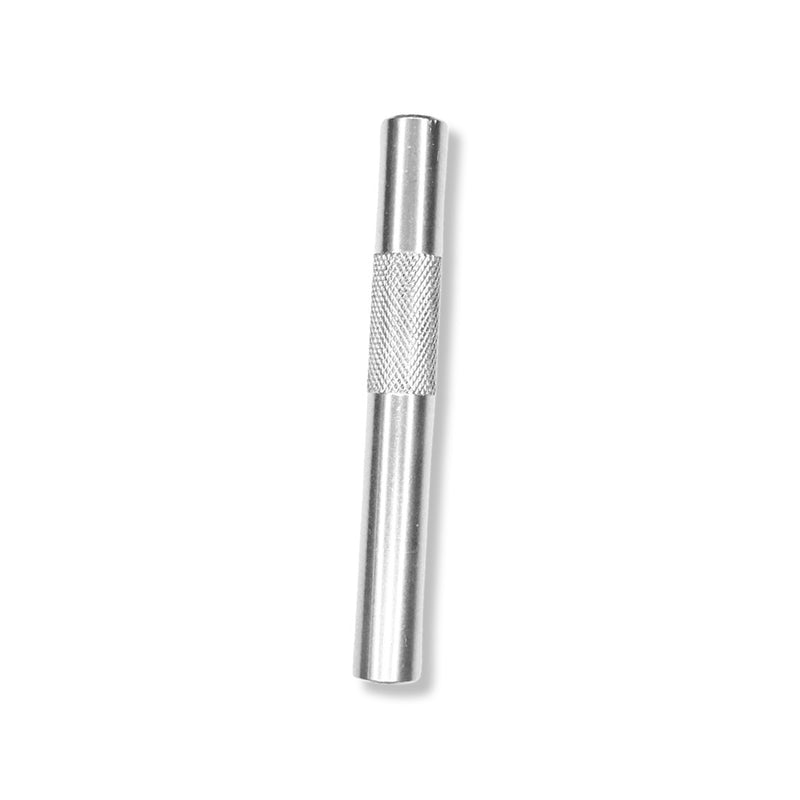 Tube made of aluminum - for your snuff - pull tube - snuff - snorter dispenser - length 70mm (silver)