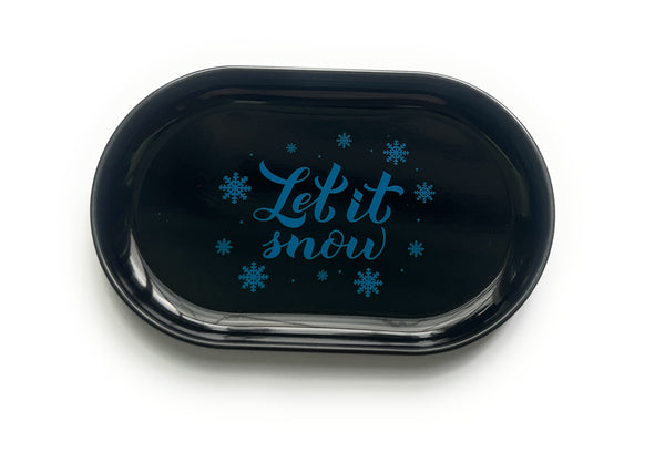 Metall/Blech Brettchen im Let it Snow Design Ziehunterlage/Bauunterlage