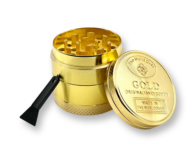 Grinder 4 Schichten Aluminium mit Magnet Smoking Mühle (40mm x 35mm) Gold