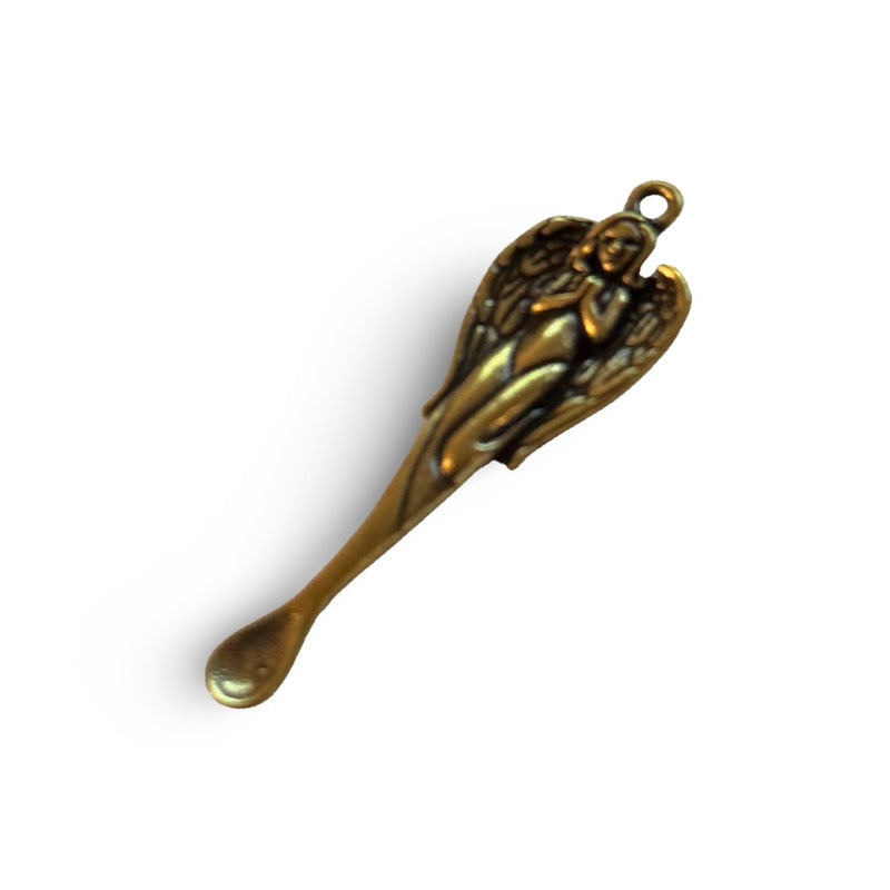 Mini spoon in women's angel shape (approx. 50 mm) Charm Sniffer Snorter Snuff Powder Spoon Smoking Snuff Women Silhouette Spoon Brass