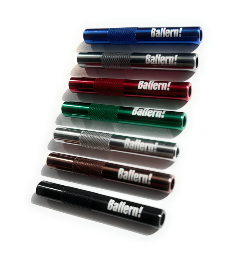 Tubes with “Ballers!” Engraving made of aluminum - for your snuff - drawing tube length 70mm 7 colors to choose from