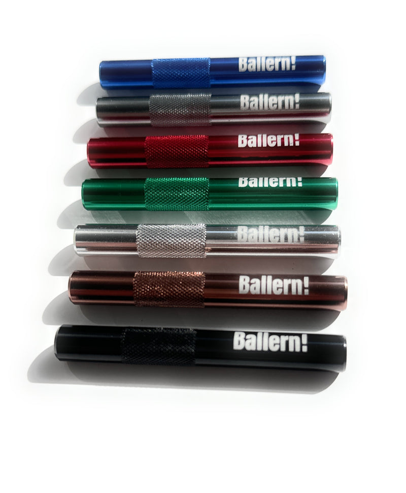 Tubes with “Ballers!” Engraving made of aluminum - for your snuff - drawing tube length 70mm 7 colors to choose from