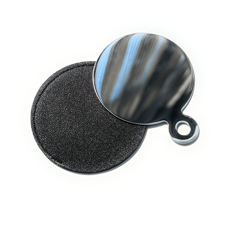 Mini mirror to-go in a black round protective case - perfect base for on the go