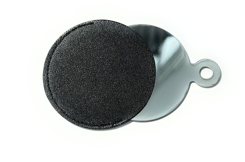 Mini mirror to-go in a black round protective case - perfect base for on the go