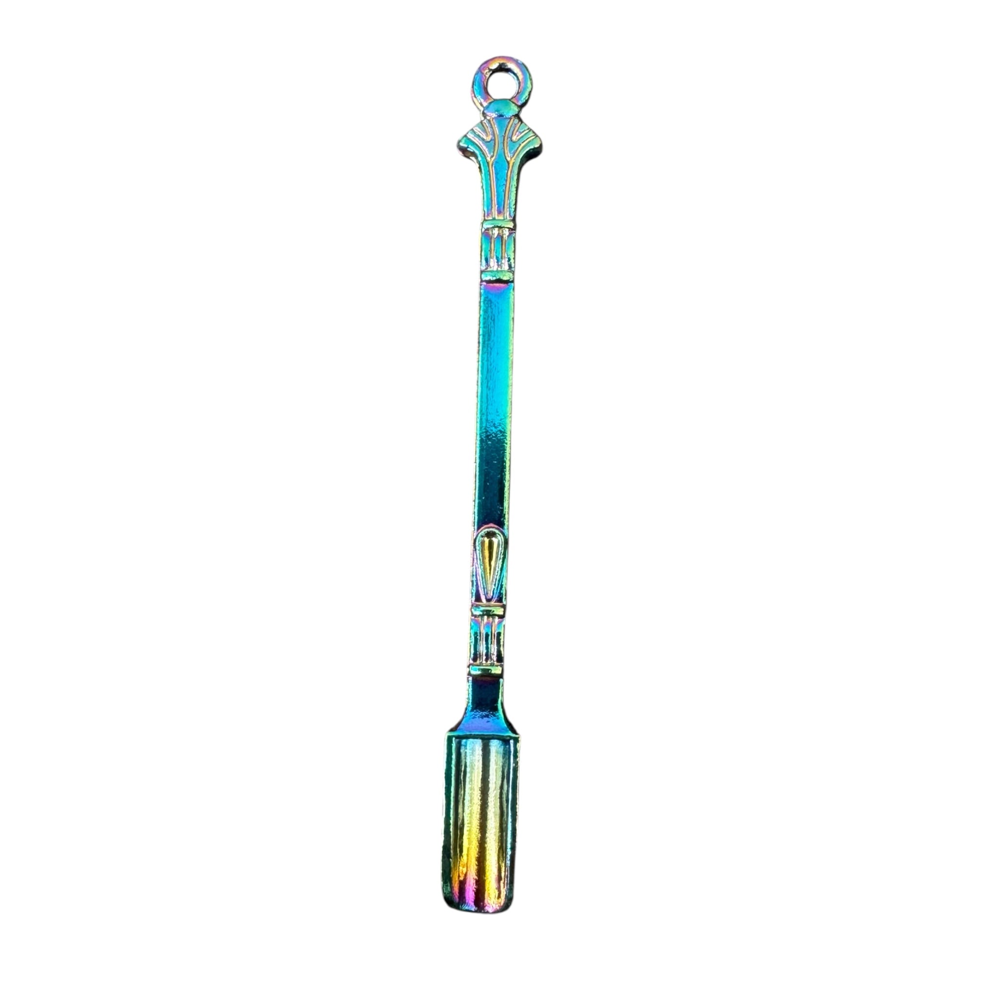 Mini-Löffel (80 mm) in Regenbogen-Optik – robust & elegant, mit Öse für Kette