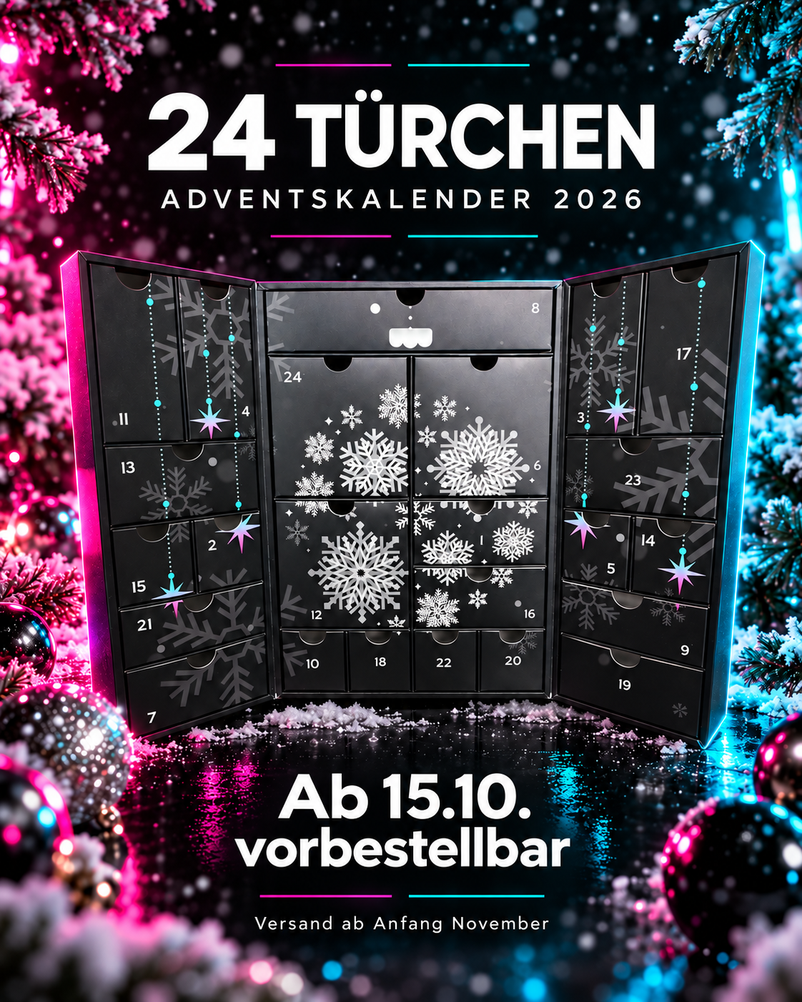 Begrenset opplag: Die Ballerei adventskalender 2025 - overraskelser til en verdi av rundt 290,00€ julekalender
