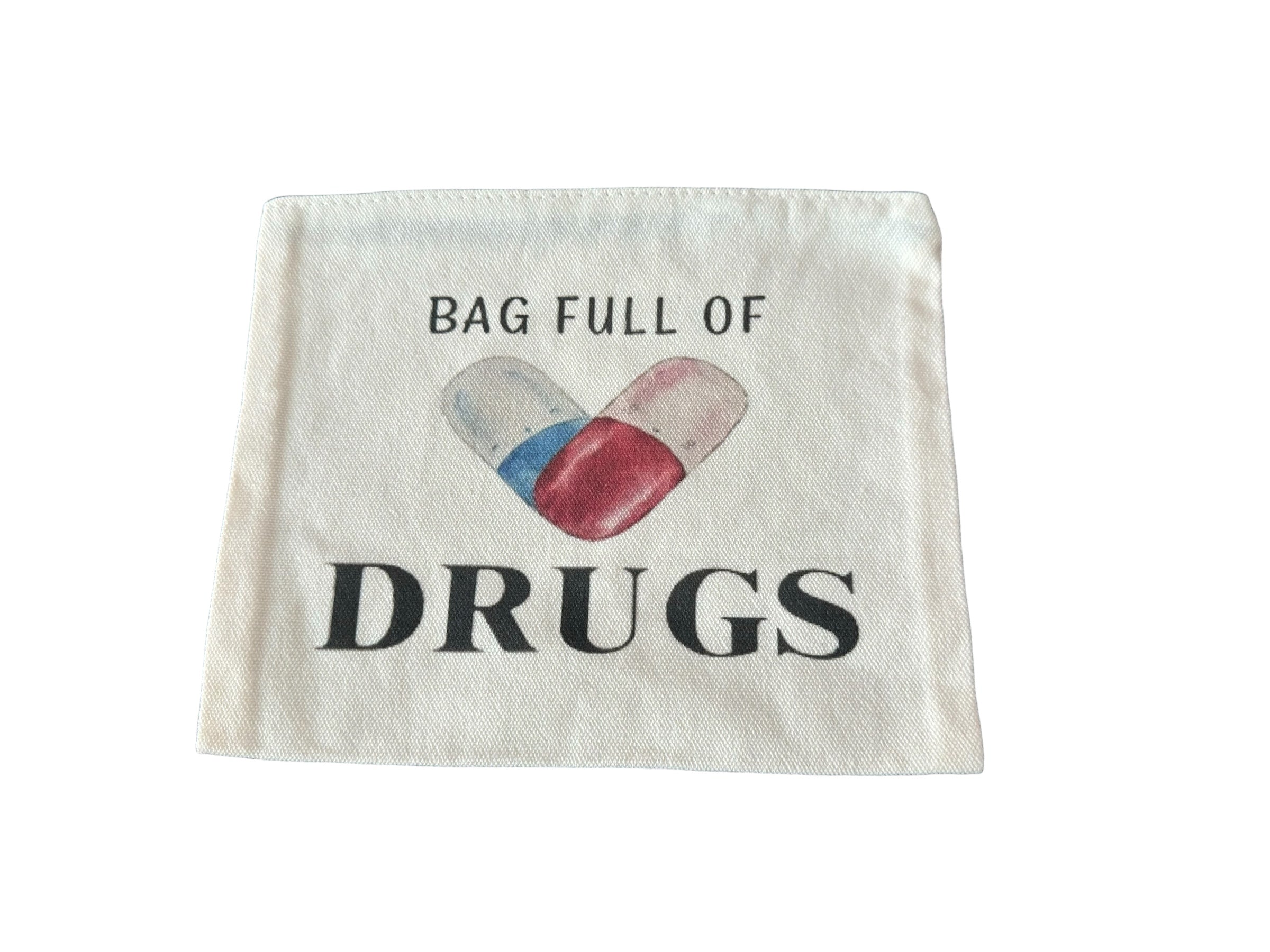 Bag full of Drugs - Tasche/Schminktasche/Beutel Make-Up Bag aus hellem Canvas