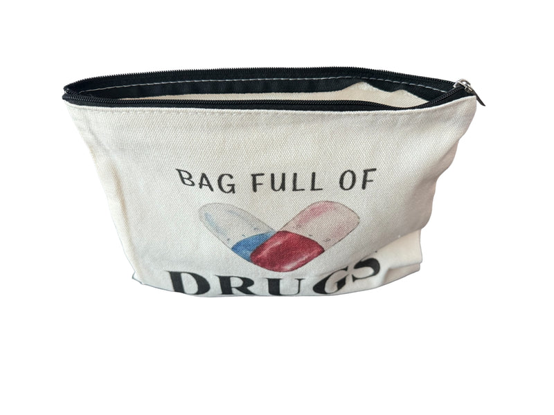 Bag full of Drugs - Tasche/Schminktasche/Beutel aus hellem Canvas