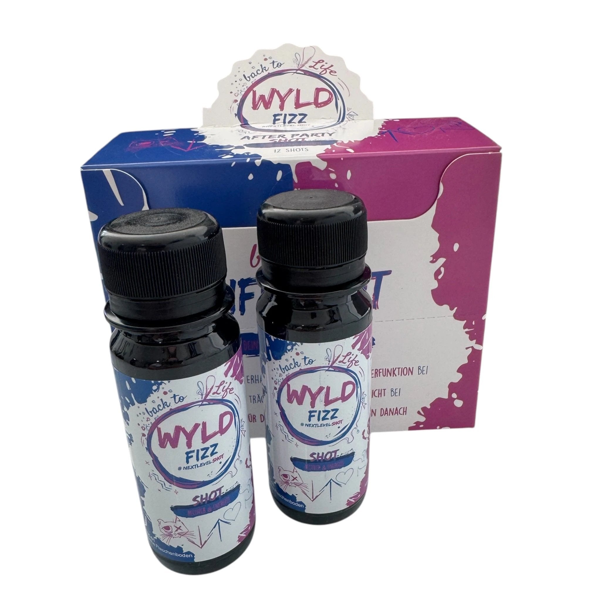 Ensemble de 4 - WYLD FIZZ ÉNERGIE – Shot de récupération pour fête Back to Life