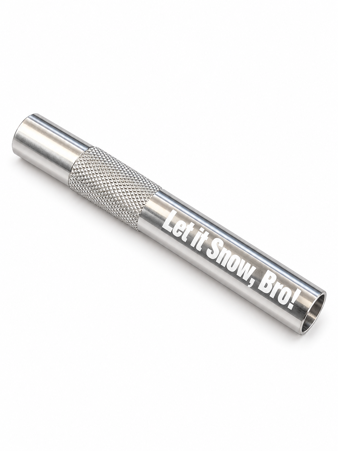 Zieh-Röhrchen aus Aluminium mit Gravur "Let it Snow, Bro!" in 6 Farben