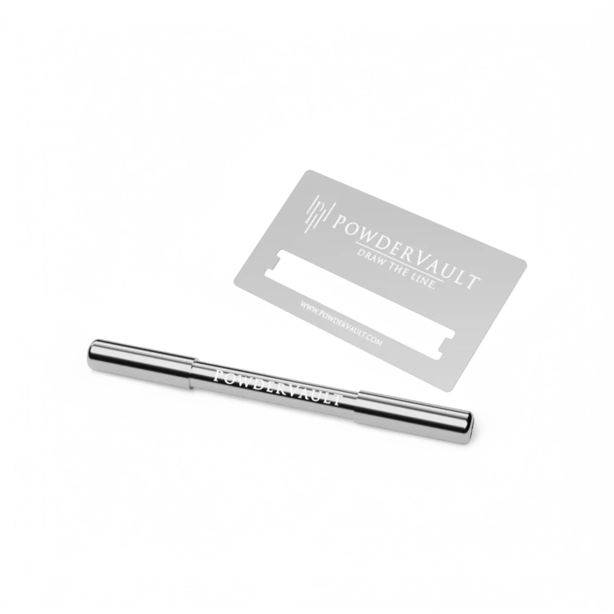PowderVault – Micro Ausziehbares Ziehröhrchen/Hack-Karte in Satin Chrome - Grinder from DieBallerei