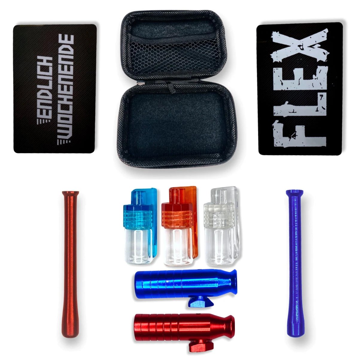 Praktisches Soft Case Set – Rot/Blau - Kompakt, vielseitig & stilvoll - Schnupftabakdose from DieBallerei