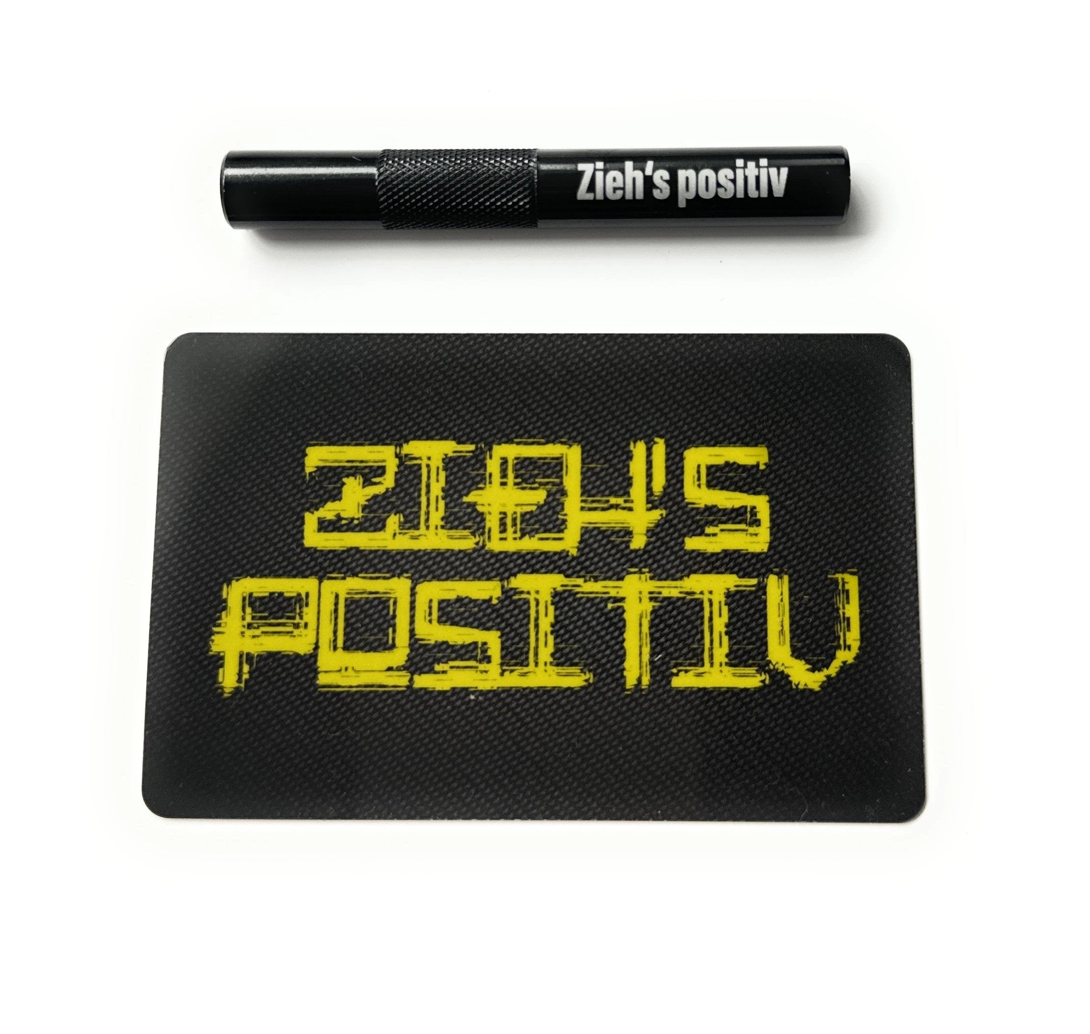 Röhrchen-Set „Zieh’s Positiv“ – Alu-Röhrchen mit Gravur & Hack-Karte -  from DieBallerei