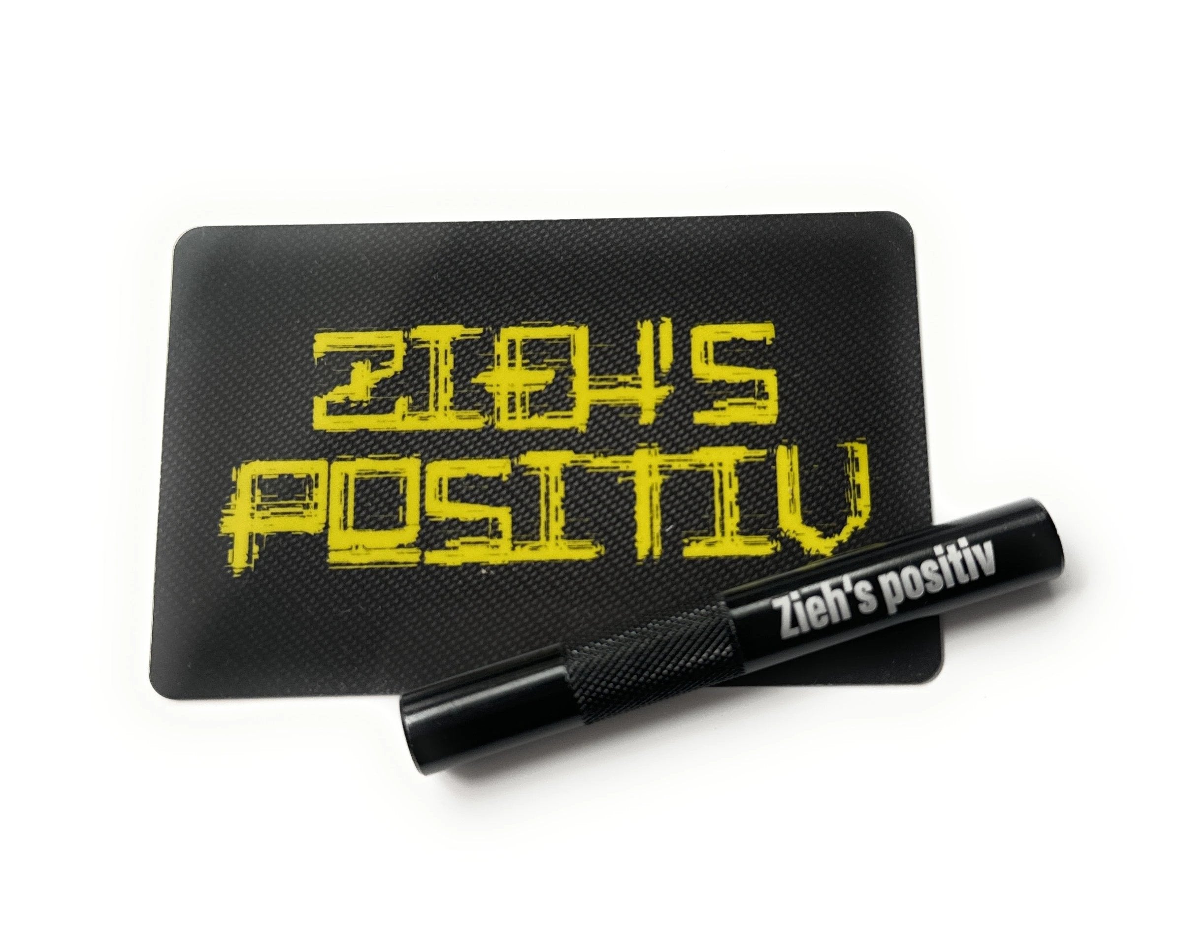 Röhrchen-Set „Zieh’s Positiv“ – Alu-Röhrchen mit Gravur & Hack-Karte -  from DieBallerei