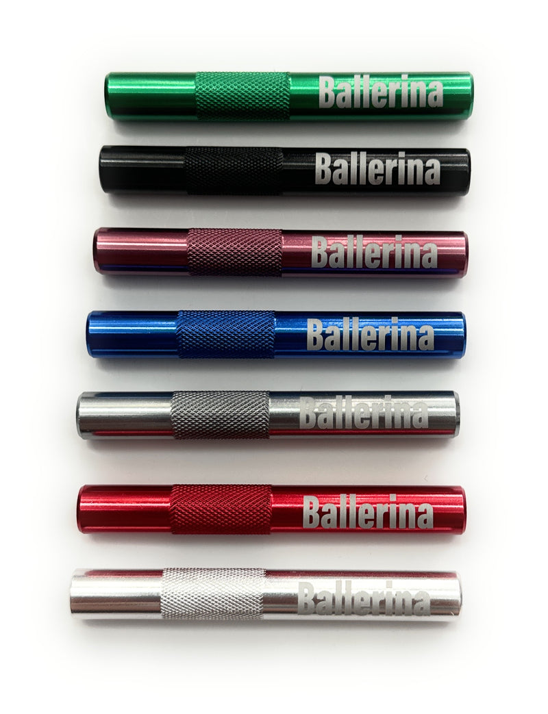 Tube with "Ballerina" engraving made of aluminum - for your snuff - drawing tube length 70mm 7 colors to choose from