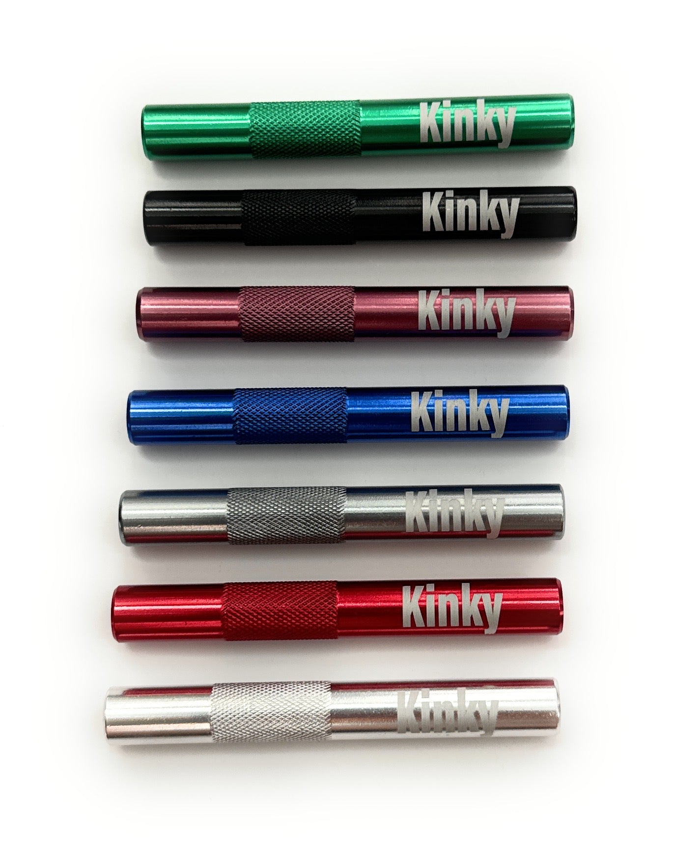 Tube avec gravure "Kinky" en aluminium - pour votre tabac à priser - tube à dessin longueur 70mm 7 couleurs au choix