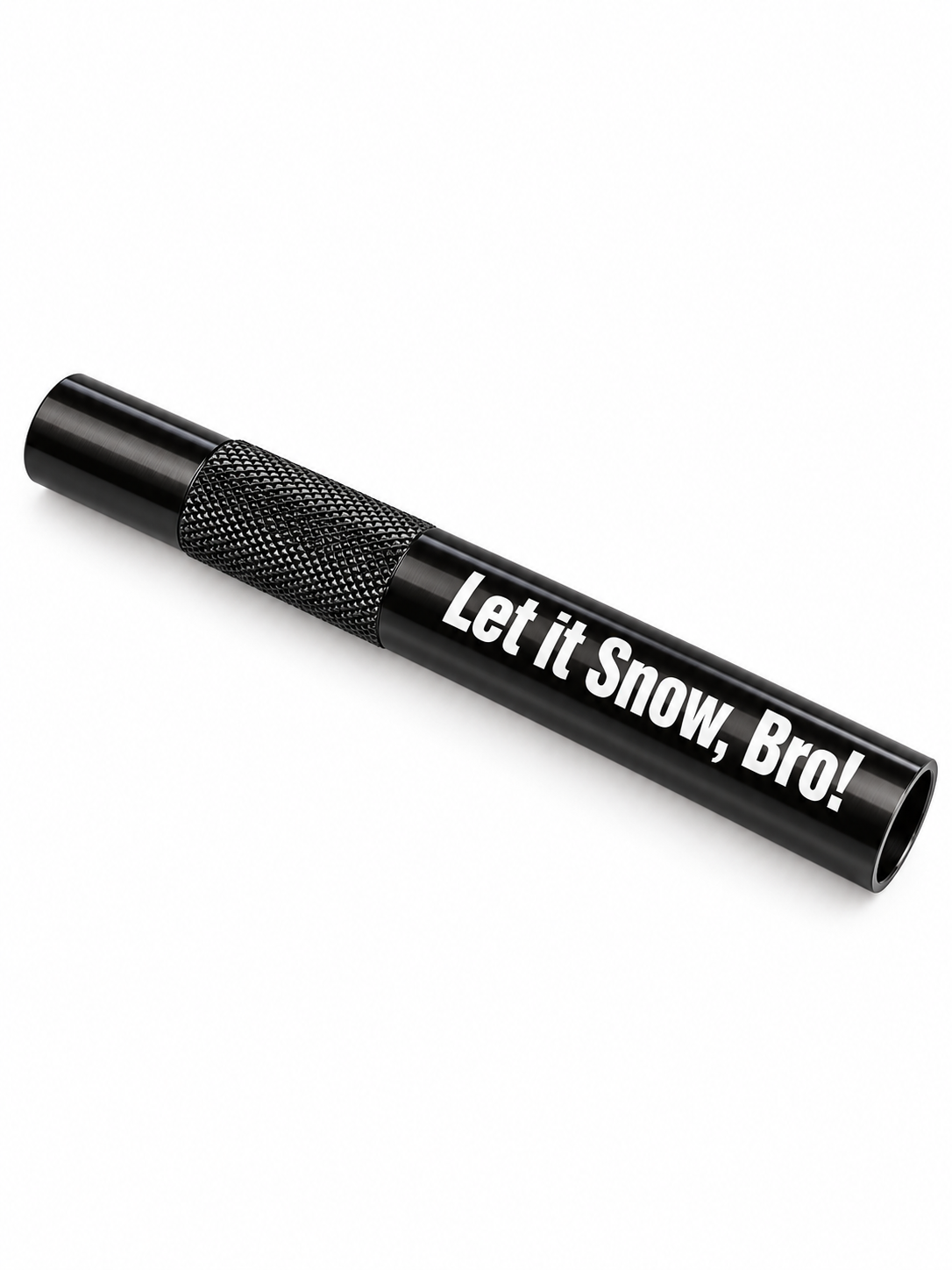 Zieh-Röhrchen aus Aluminium mit Gravur "Let it Snow, Bro!" in 6 Farben