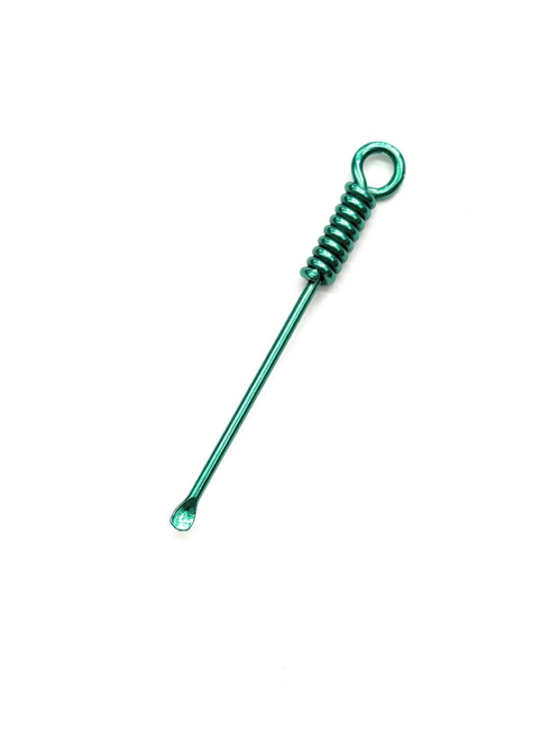 Mini cuillère verte avec anneau pour attacher au porte-clés, etc. (env. 70 mm) spirale