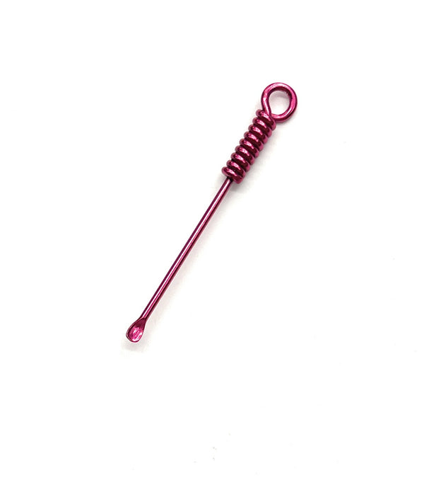 Mini cuillère rose avec anneau pour attacher au porte-clés, etc. (env. 70 mm) spirale