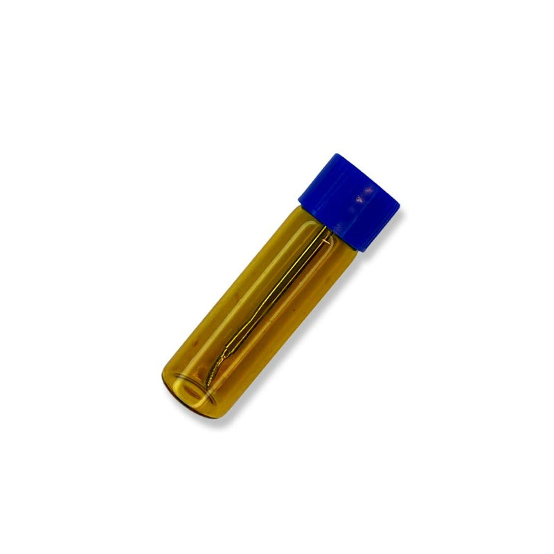 Baller bottle with telescopic spoon with blue brown screw cap