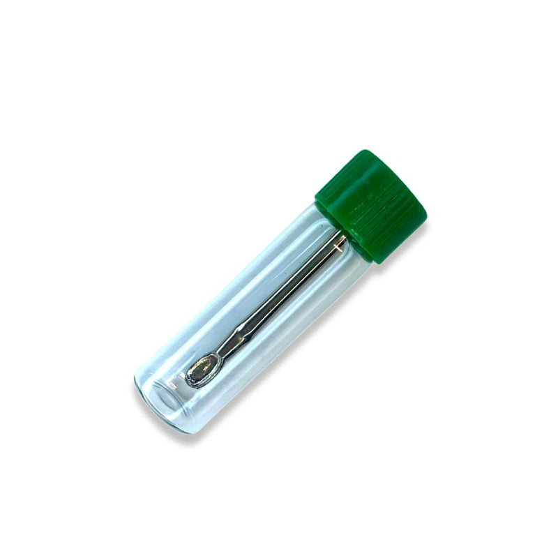 Baller bottle with telescopic spoon with clear green screw cap