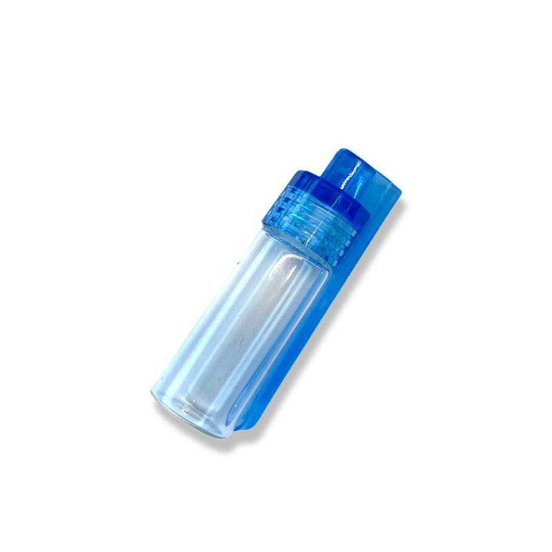 Large dispenser (43mm) with fold-out spoon with blue screw lid including funnel