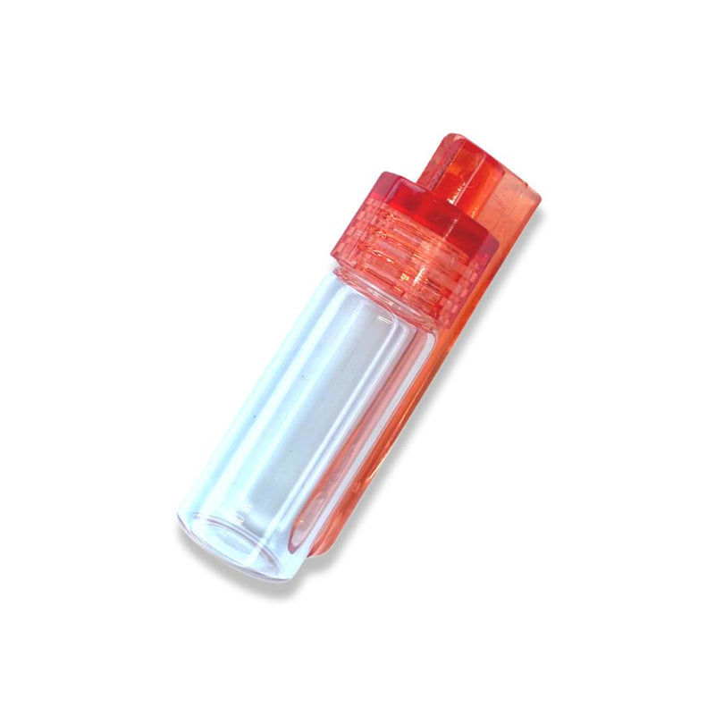 Large dispenser (43mm) with fold-out spoon with red screw lid including funnel