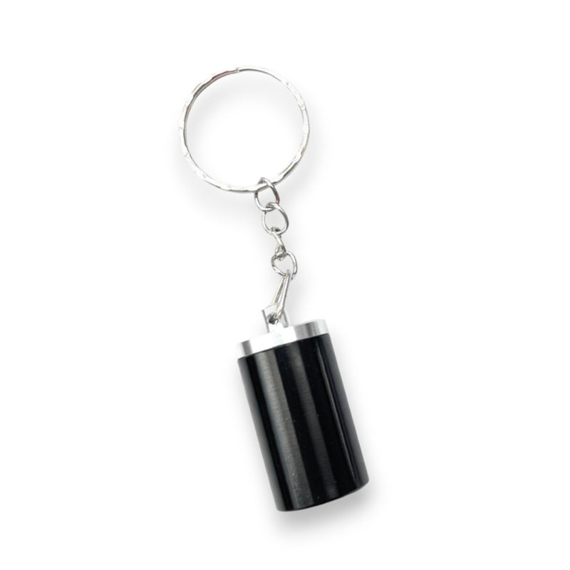 Storage box capsule aluminum pill box with screw cap and key ring