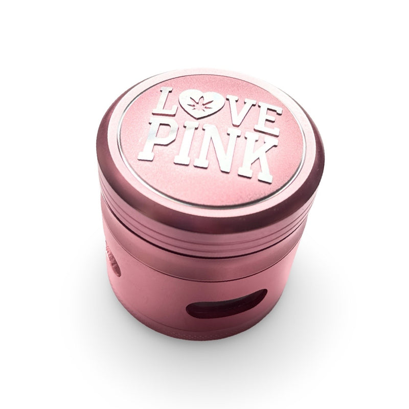 XXL Love Pink Grinder 4 pièces en métal (63 mm) avec couvercle magnétique et dents robustes