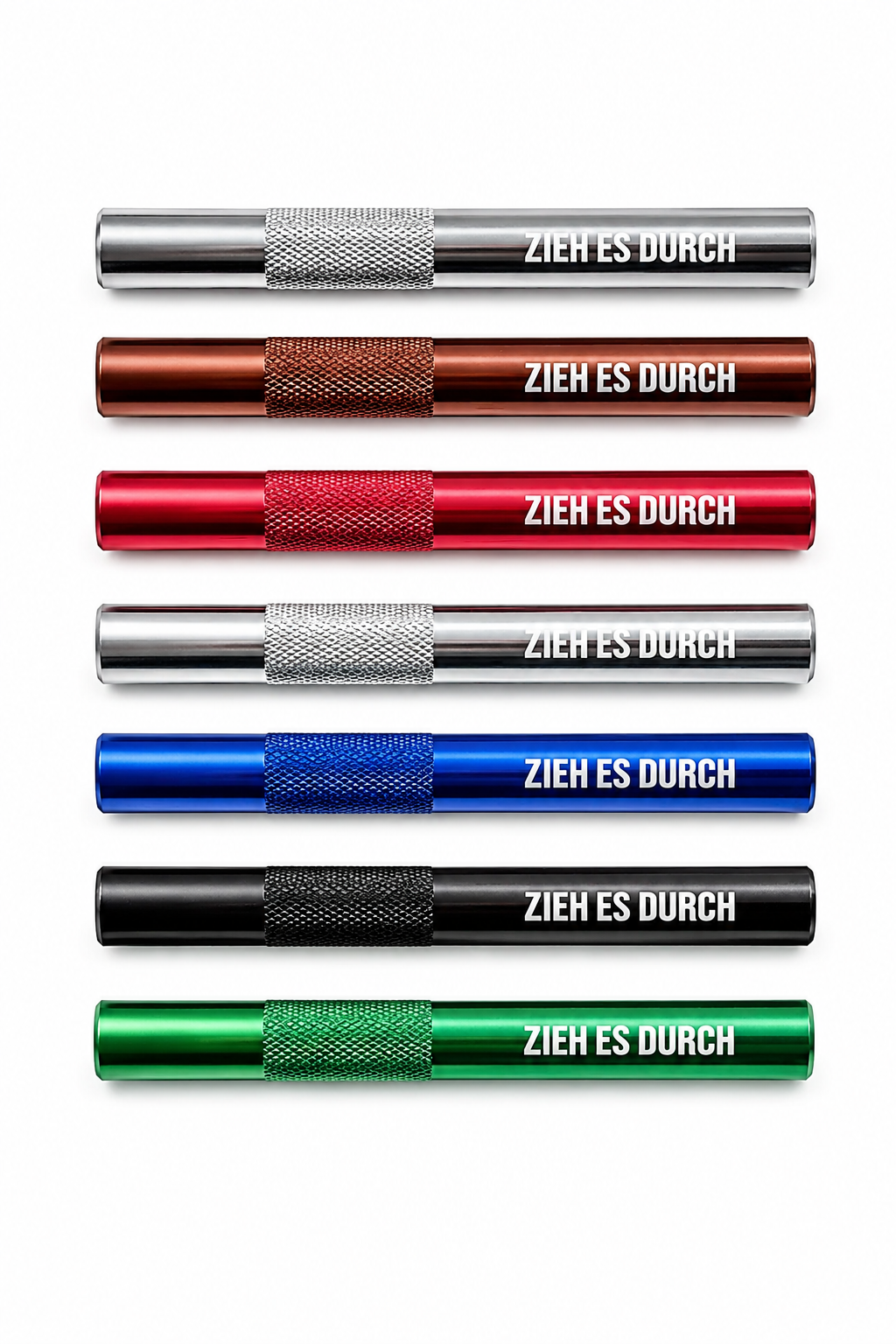 „Zieh es durch“ Aluminium-Röhrchen – Stylisch, Praktisch & Robust in 7 Farben