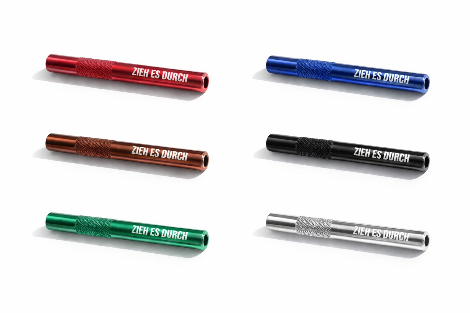 „Zieh es durch“ Aluminium-Röhrchen – Stylisch, Praktisch & Robust in 7 Farben