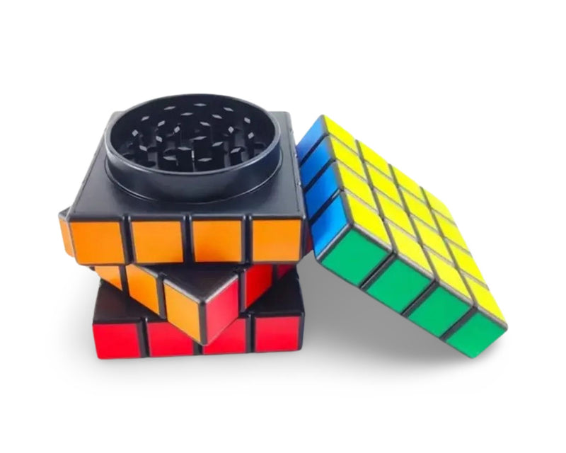 Grinder 4 couches au design Rubik's Cube (58 mm x 58 mm) coloré