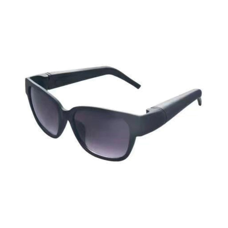 Black sunglasses glasses with hidden secret compartments in the temples, deceptively real, for small parts pill box