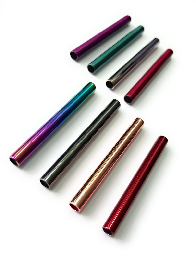 Pull tube made of aluminum 70mm long - stable, light, elegant, noble - in rainbow