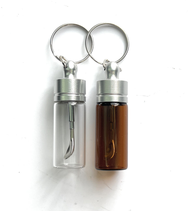 Baller bottle - dispenser - with telescopic spoon and silver key ring