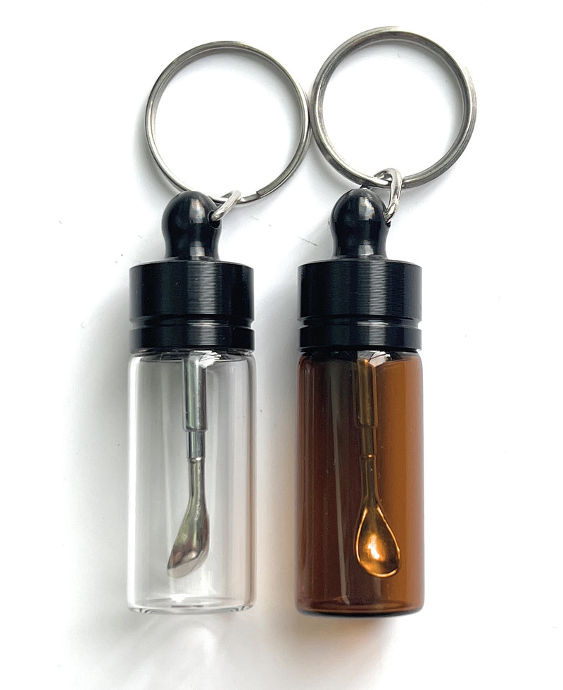 Baller bottle - dispenser - with telescopic spoon and black key ring