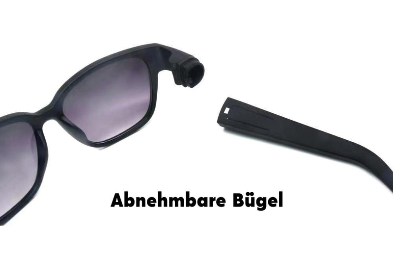 Schwarze Sonnenbrille Brille mit Versteck Geheimfächern im Bügel, täuschend echt, für kleine Teile Pillenbox