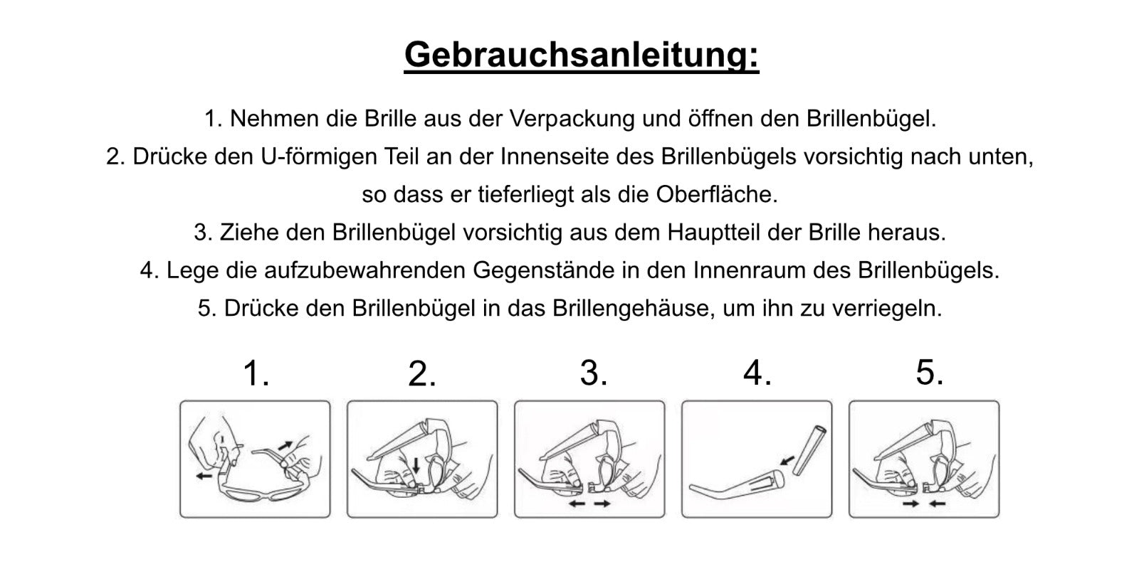 Schwarze Sonnenbrille mit Geheimfach – Stilvoll & Funktional!