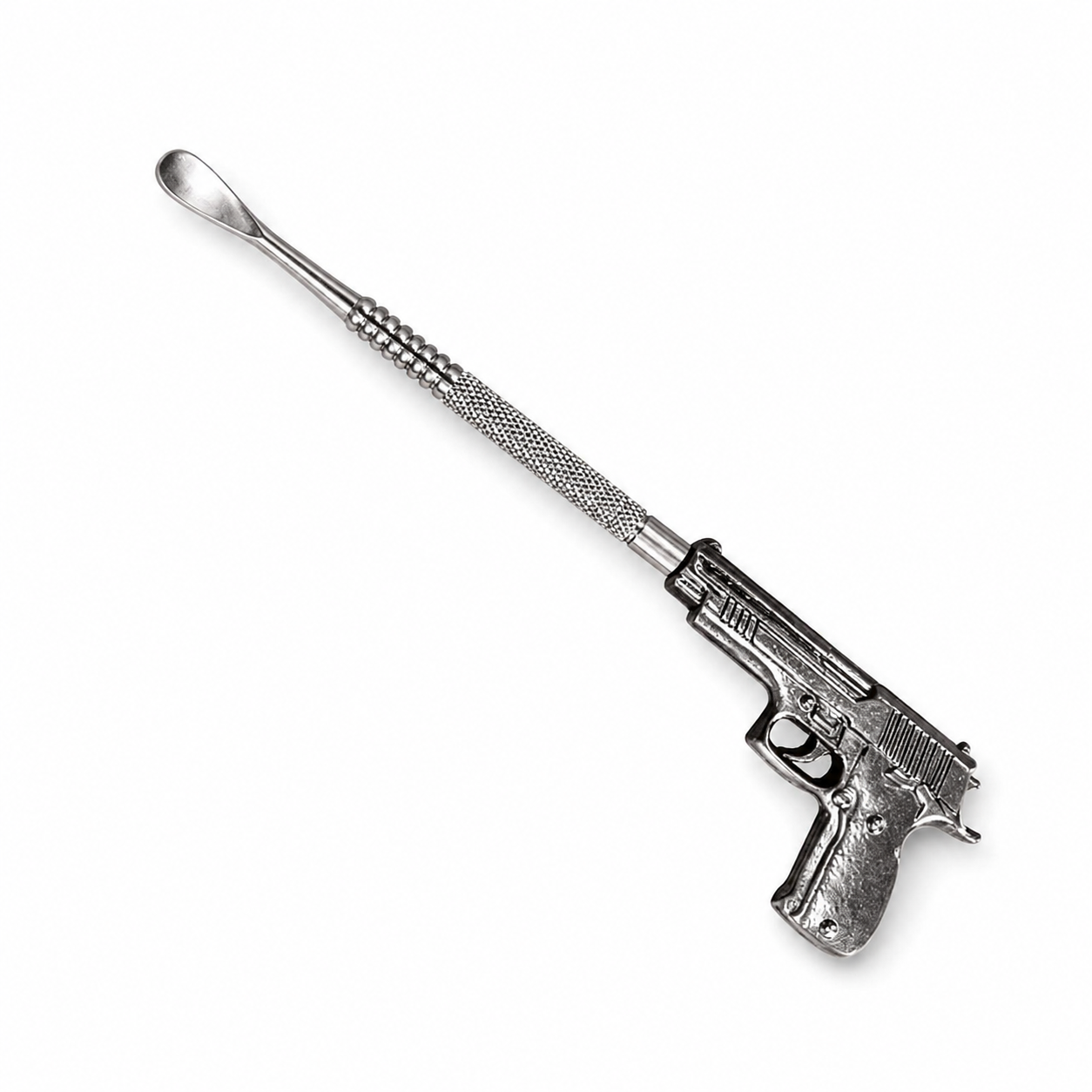 Massiver Mini-Löffel im Pistolen-Design – Schwer, stabil & außergewöhnlich 🔫✨