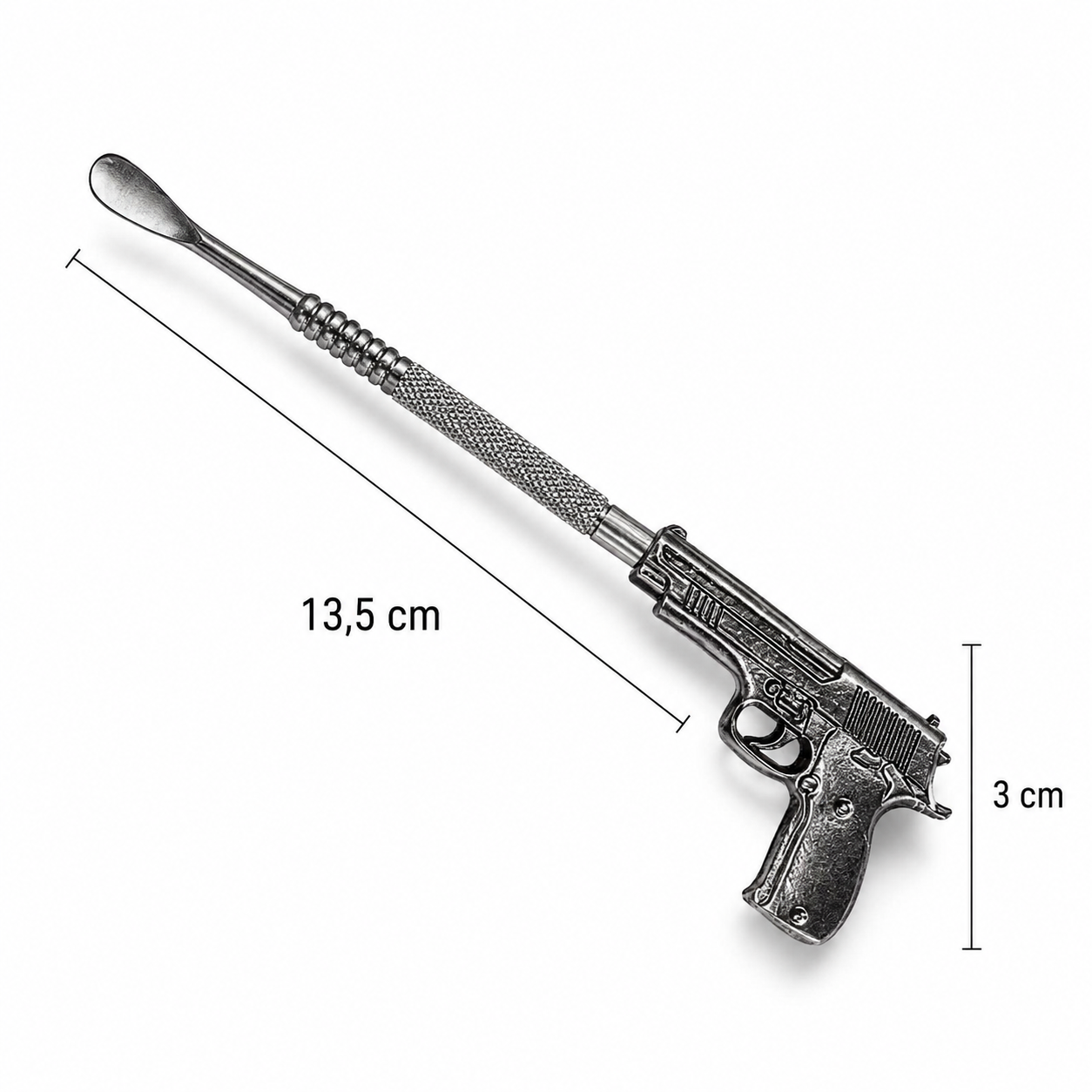 Massiver Mini-Löffel im Pistolen-Design – Schwer, stabil & außergewöhnlich 🔫✨