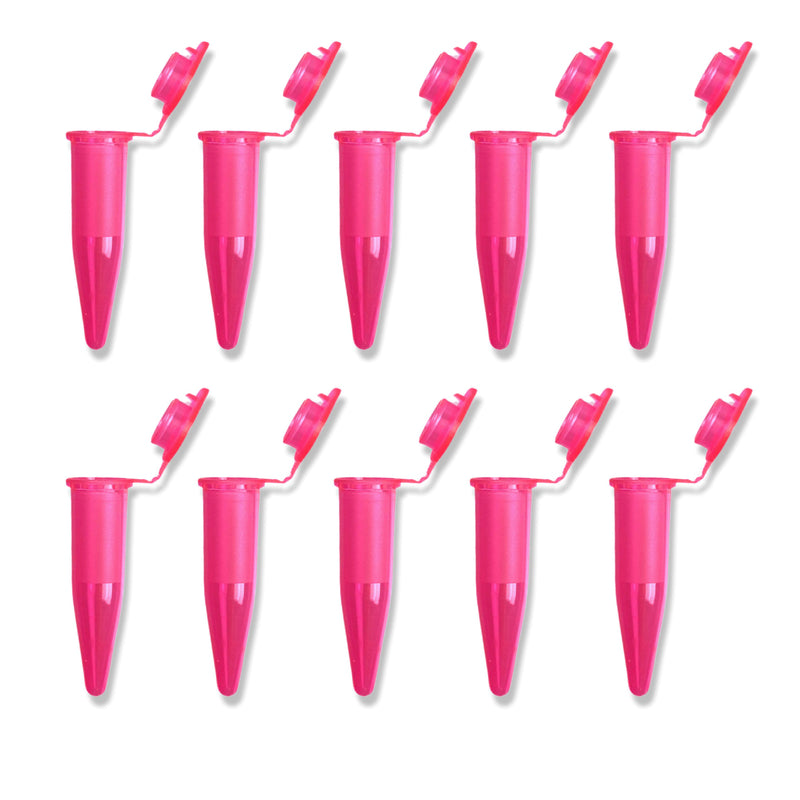 Jeu de capsules (10 pièces) avec indication de quantité Sniff Snuff conservation capsule en tissu plastique refermable microtubes 1,5 ml rose