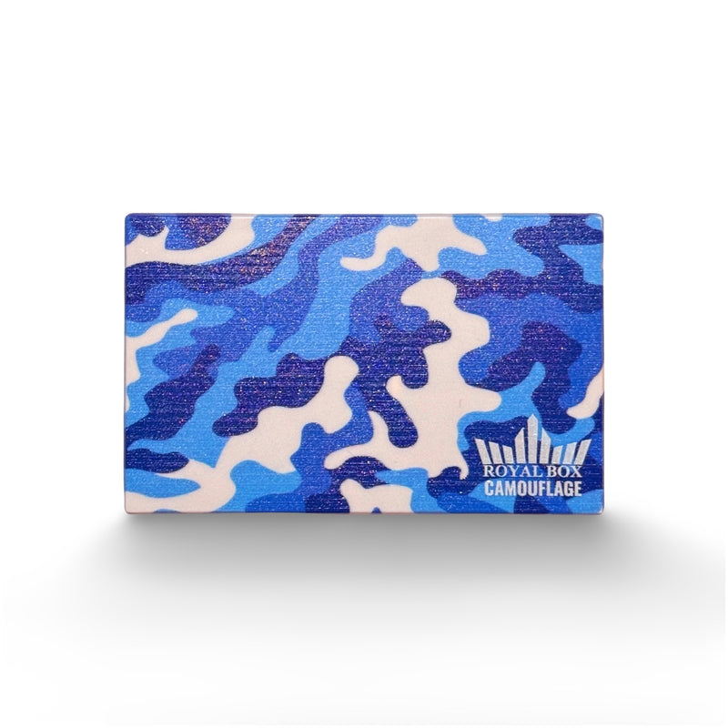 Boîte royale avec tube intégré pour tabac à priser pour les déplacements, bleu camouflage