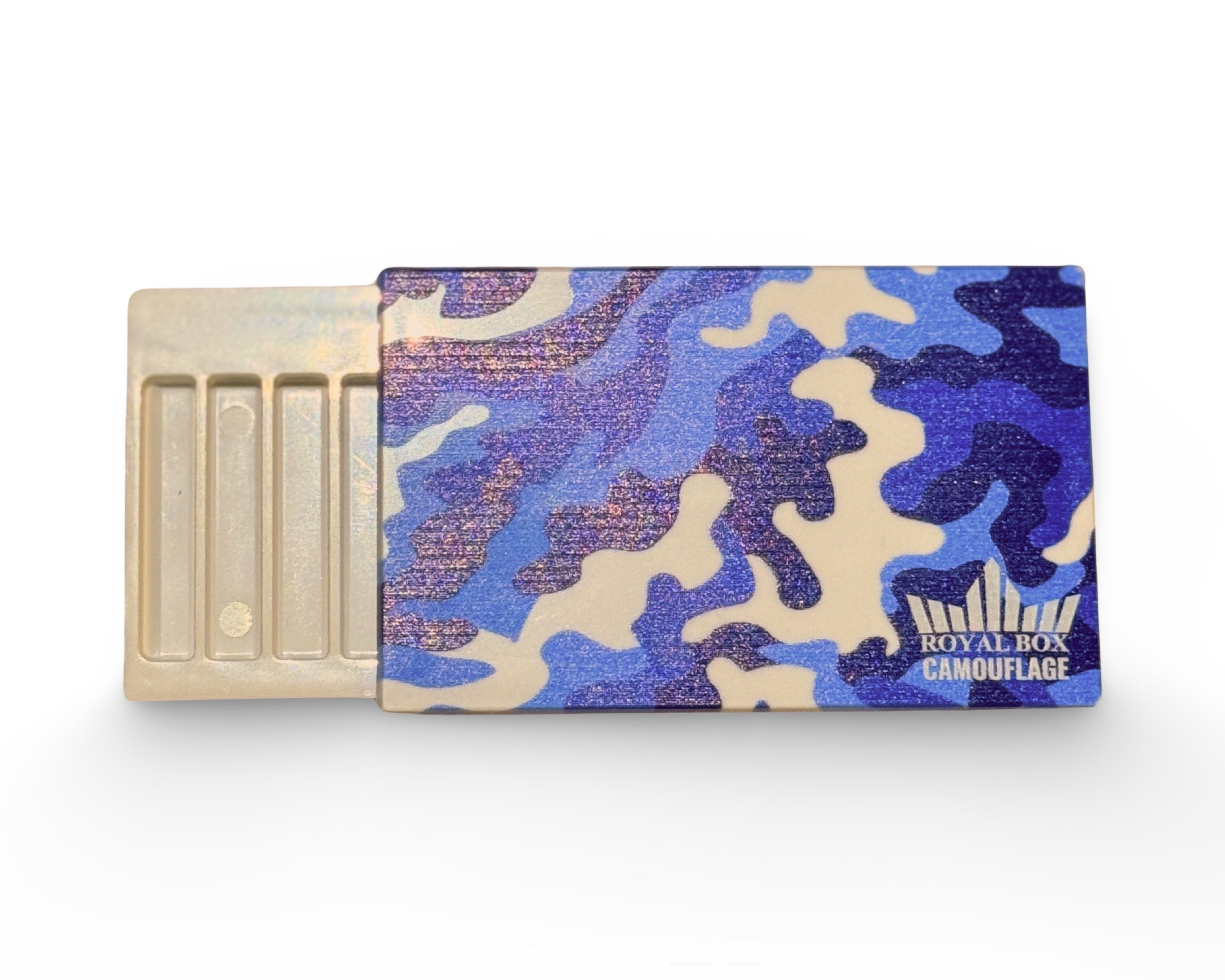 Royal Box Royalbox avec tube intégré pour tabac à priser pour les déplacements Camouflage Blue