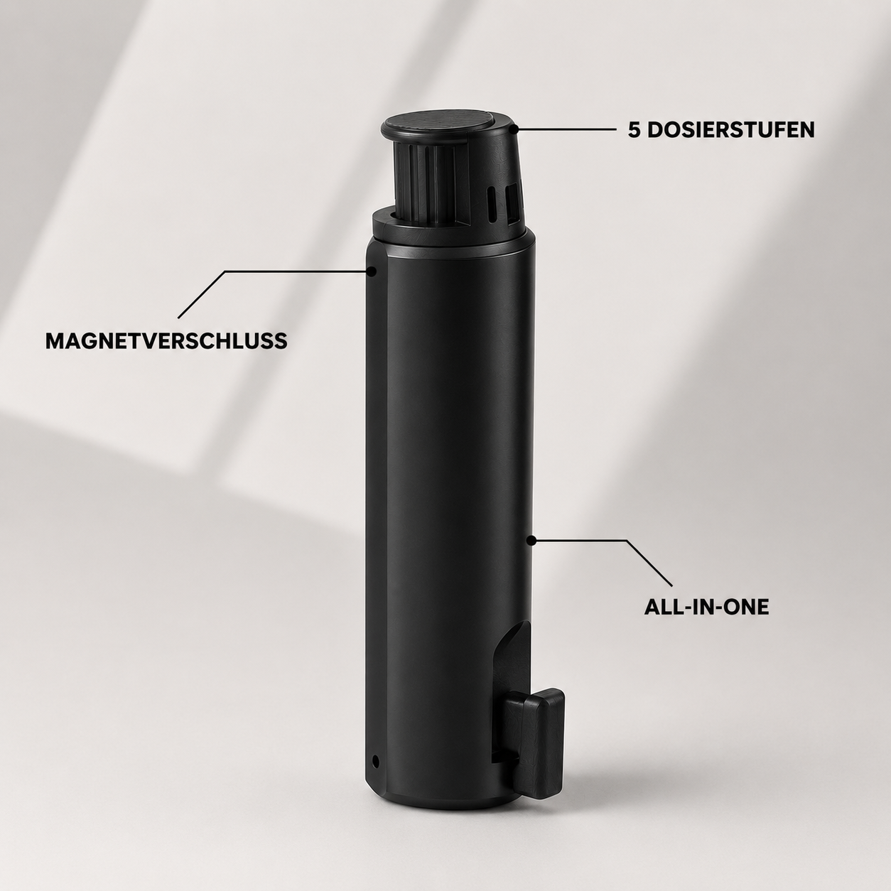 SniffHit Dosierer mit fünf Dosierstufen und Magnetverschluss
