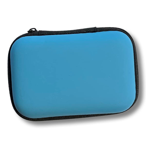 EDLES Hard Case Schnupftabak Schnupfset Deluxe in blau Case mit Zwei Röhrchen, DREI Dosieren und Fresh Maker Karte für Schnupftabak