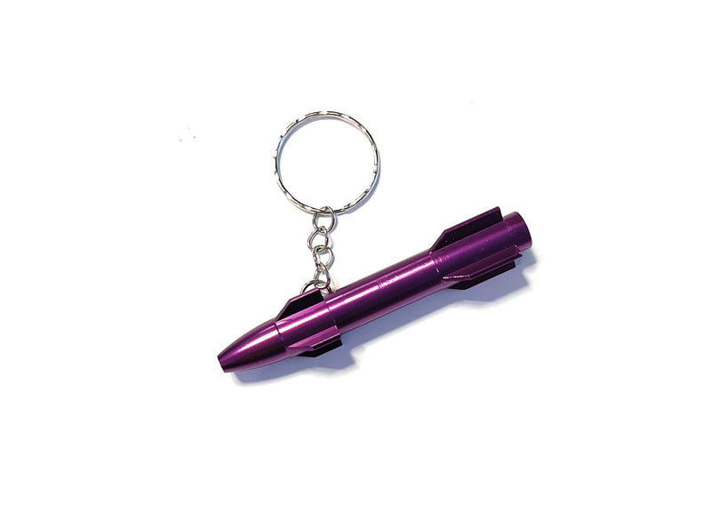 To-Go tube made of aluminum in a rocket look - for your snuff - pull tube - 75mm purple